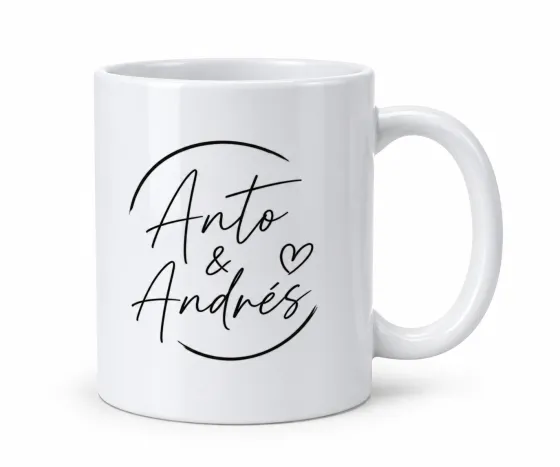Tazón personalizado con los nombres de los novios